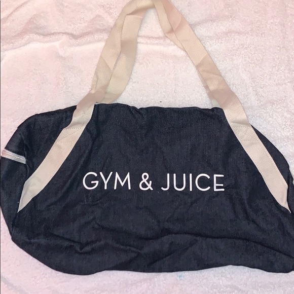 Denim and canvas gym bag